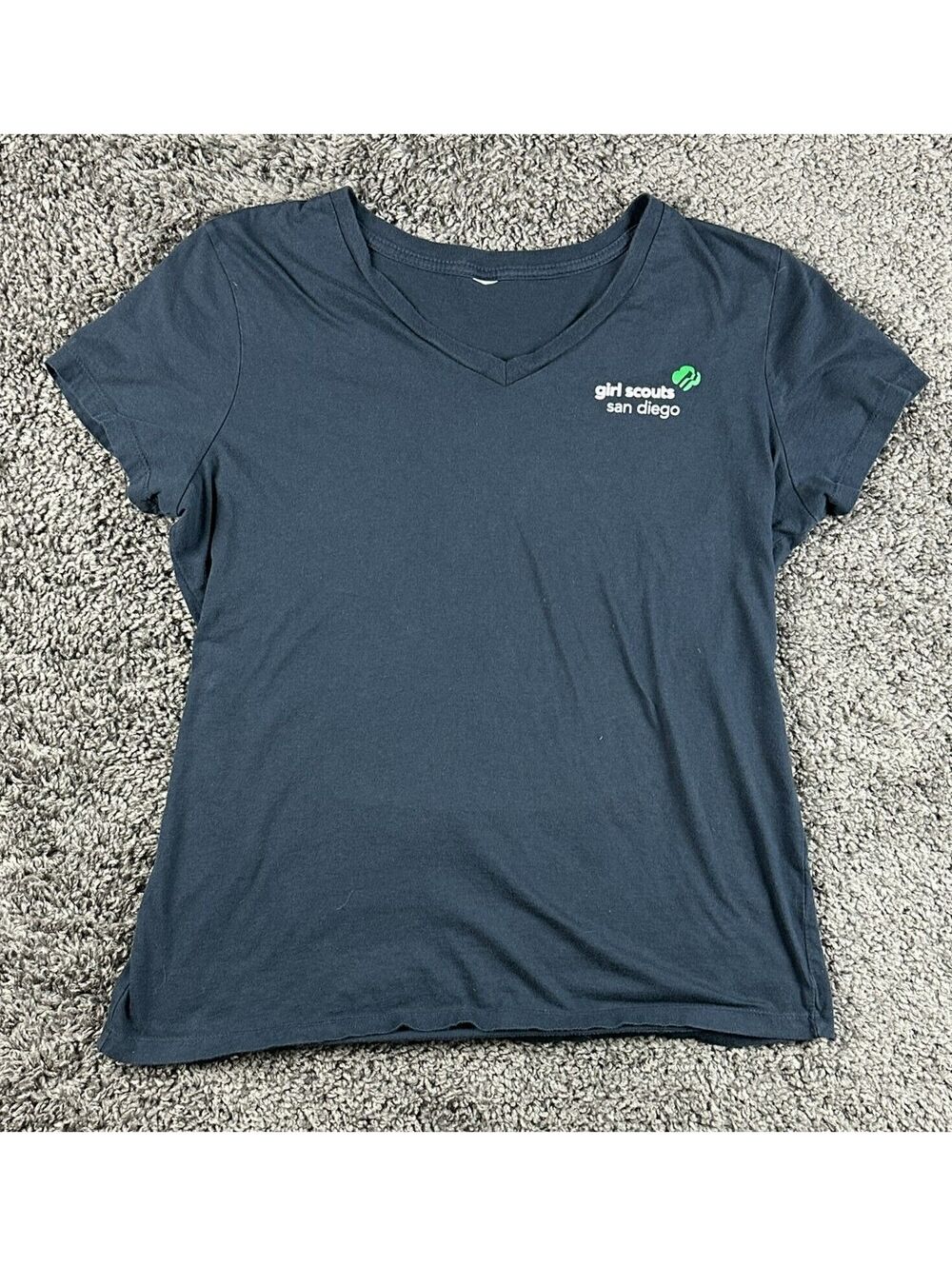 Girl Scouts San Diego T Shirt Womens M Black V-Neck Short Sleeve Graphic Tee